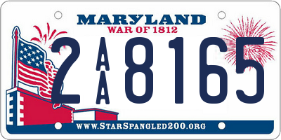 MD license plate 2AA8165