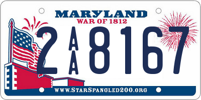 MD license plate 2AA8167