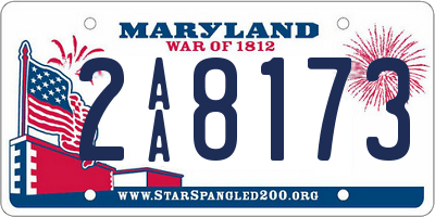 MD license plate 2AA8173