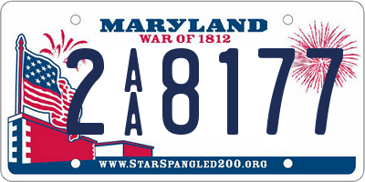 MD license plate 2AA8177