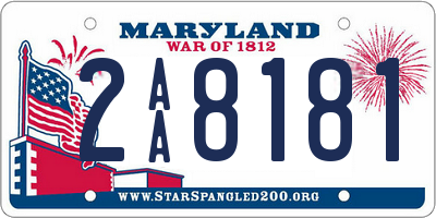 MD license plate 2AA8181