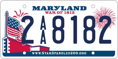 MD license plate 2AA8182