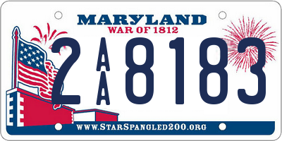 MD license plate 2AA8183