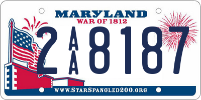 MD license plate 2AA8187