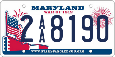 MD license plate 2AA8190