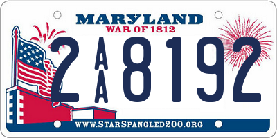 MD license plate 2AA8192