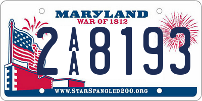 MD license plate 2AA8193