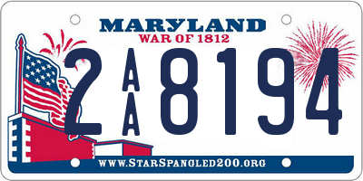 MD license plate 2AA8194