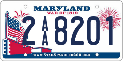 MD license plate 2AA8201