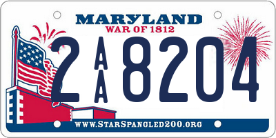 MD license plate 2AA8204