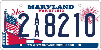 MD license plate 2AA8210