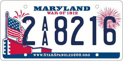 MD license plate 2AA8216