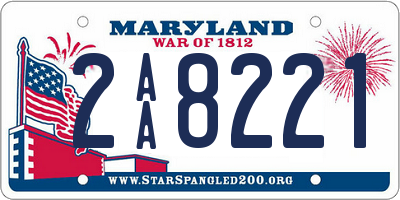 MD license plate 2AA8221