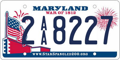 MD license plate 2AA8227