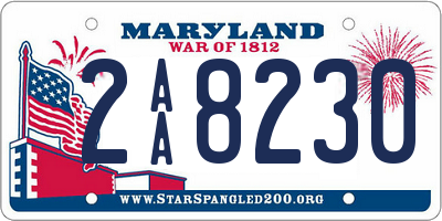 MD license plate 2AA8230