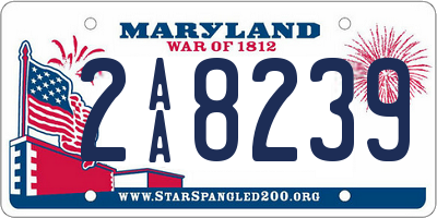 MD license plate 2AA8239