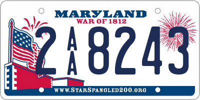 MD license plate 2AA8243