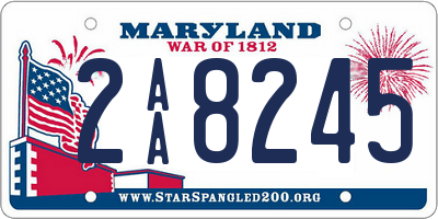 MD license plate 2AA8245