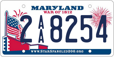 MD license plate 2AA8254
