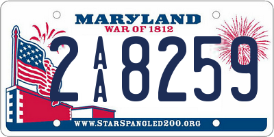 MD license plate 2AA8259