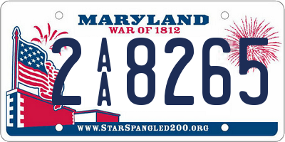 MD license plate 2AA8265