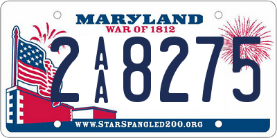 MD license plate 2AA8275