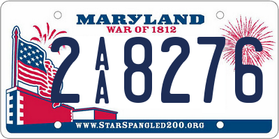 MD license plate 2AA8276