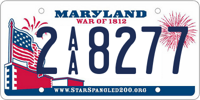 MD license plate 2AA8277