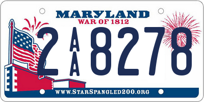 MD license plate 2AA8278