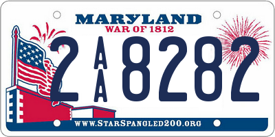 MD license plate 2AA8282