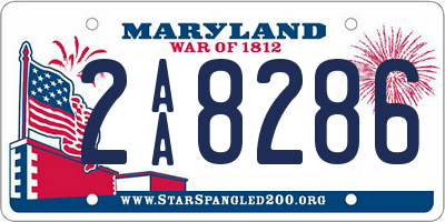 MD license plate 2AA8286