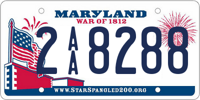 MD license plate 2AA8288