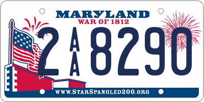 MD license plate 2AA8290