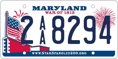 MD license plate 2AA8294