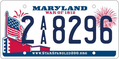 MD license plate 2AA8296