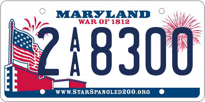 MD license plate 2AA8300