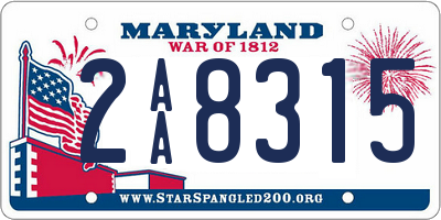 MD license plate 2AA8315