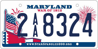 MD license plate 2AA8324