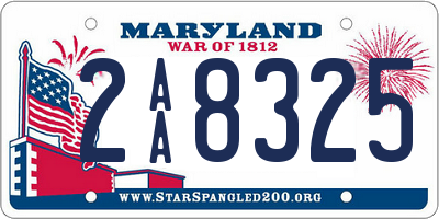 MD license plate 2AA8325