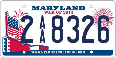 MD license plate 2AA8326