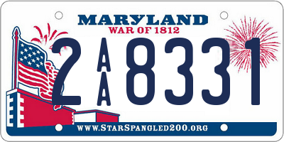 MD license plate 2AA8331