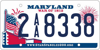 MD license plate 2AA8338