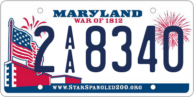 MD license plate 2AA8340