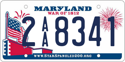 MD license plate 2AA8341