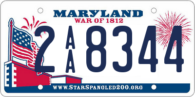 MD license plate 2AA8344