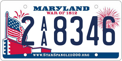 MD license plate 2AA8346