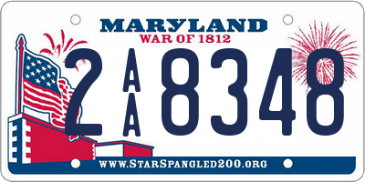 MD license plate 2AA8348