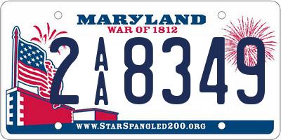 MD license plate 2AA8349