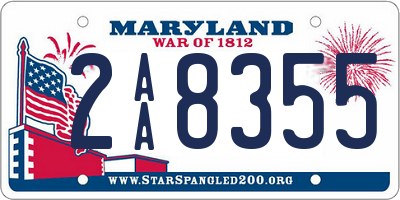 MD license plate 2AA8355