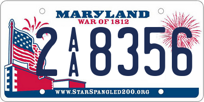 MD license plate 2AA8356